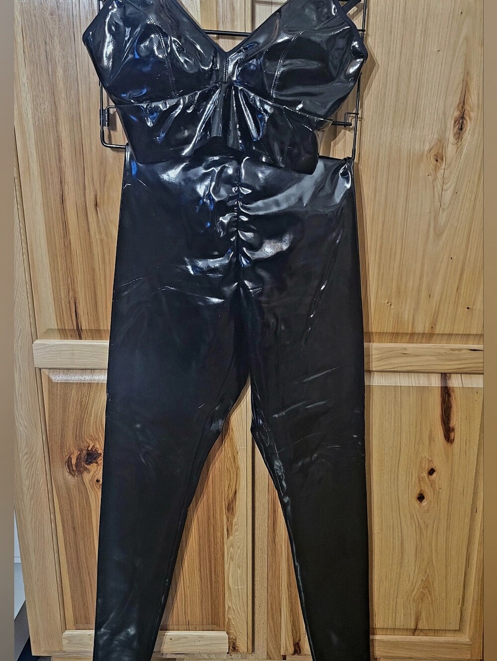 Commando Faux Patent Leather Leggings Amd Bralette Sz M/l